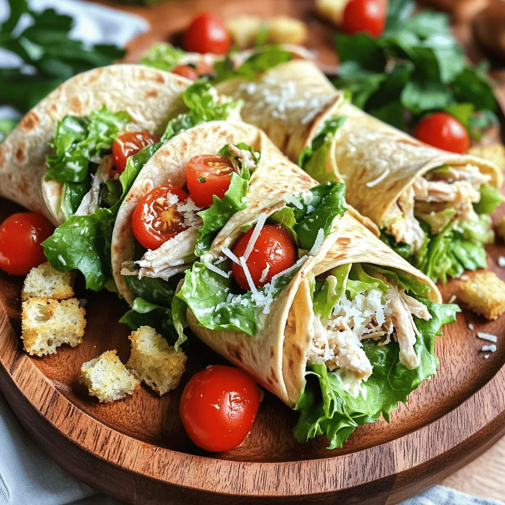 Einfache Chicken Caesar Wraps Schnelle und Leckereien