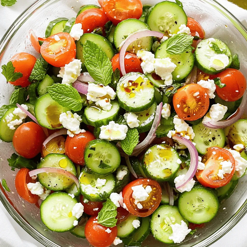 Cucumber Tomato Feta Salad Frisch und Lecker Genießen