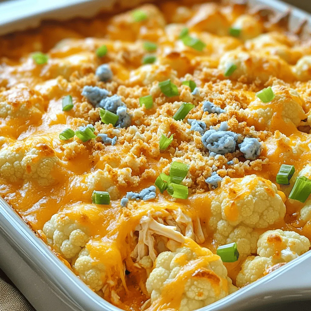 Cheesy Buffalo Chicken Cauliflower Bake Rezept genießen