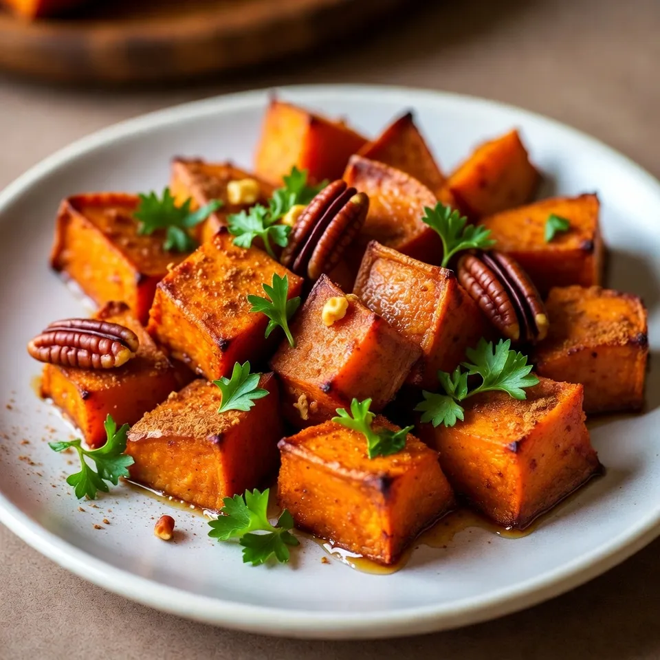 Maple Cinnamon Roasted Sweet Potatoes Köstliches Rezept