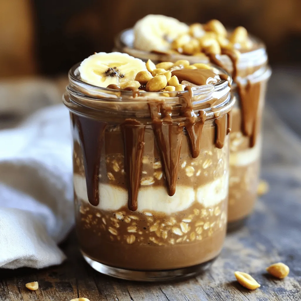 Peanut Butter Chocolate Overnight Oats Genießen Sie Frühstück
