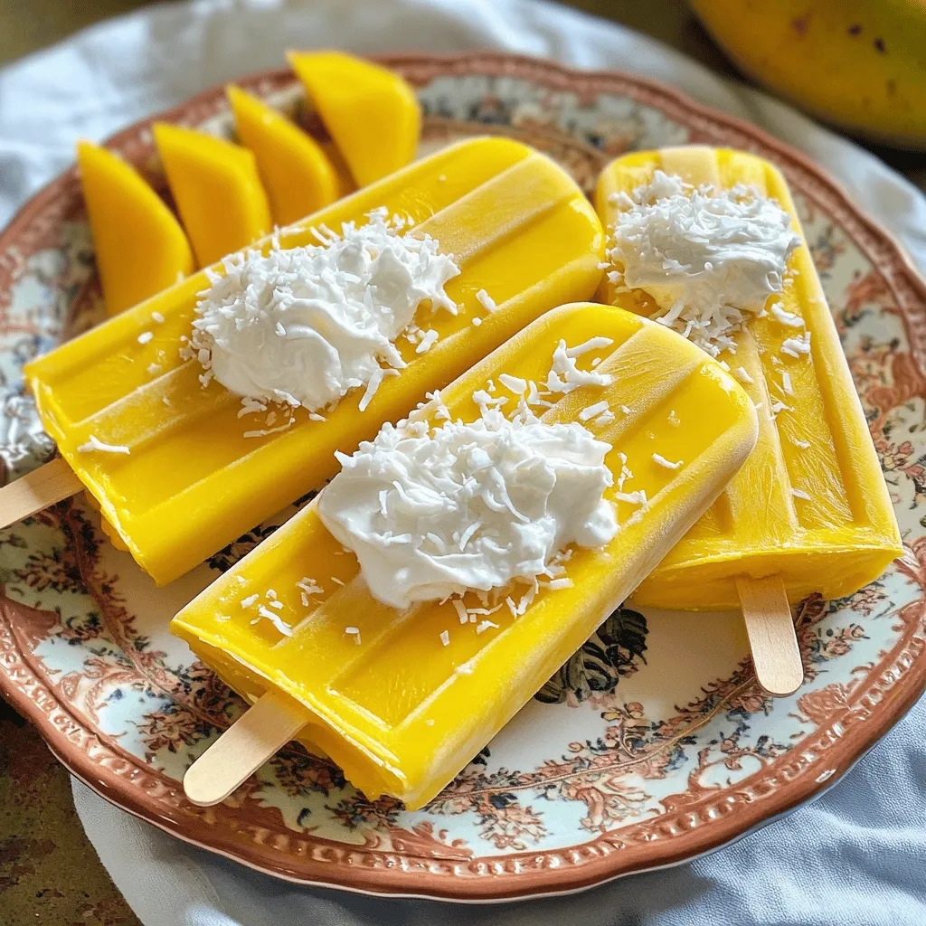 Creamy Coconut Mango Popsicles Leckerer Sommergenuss