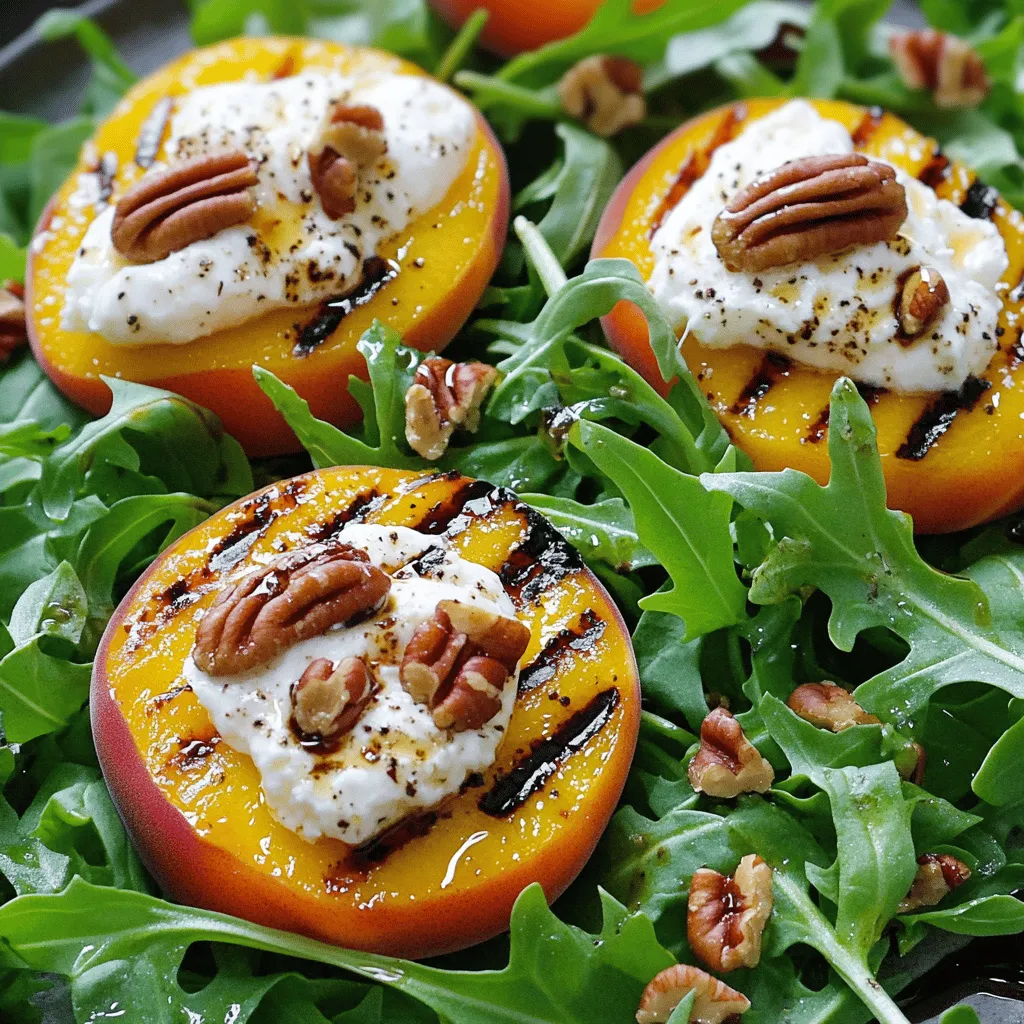 Grilled Peach Burrata Salad Frisch und Lecker Zubereiten
