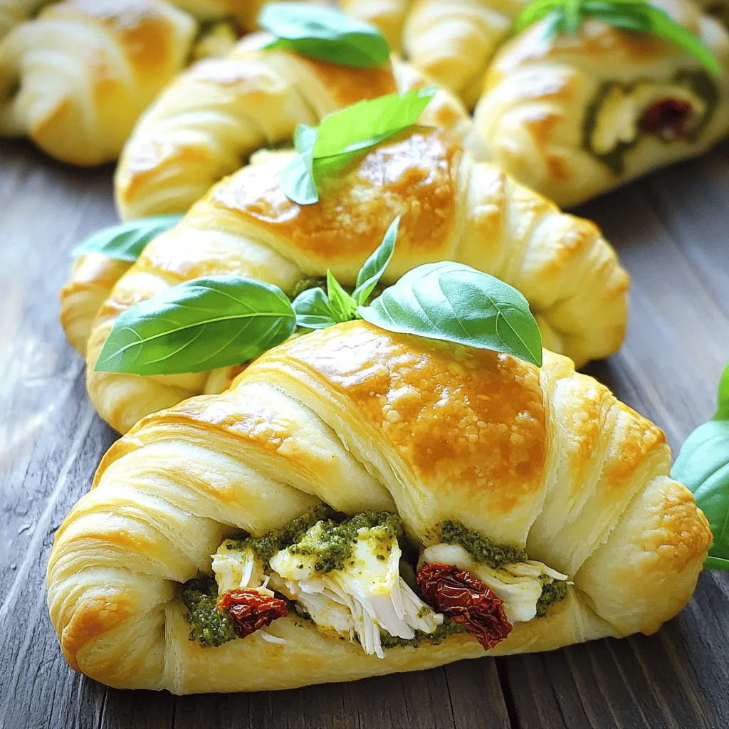 Pesto Chicken Stuffed Crescent Rolls Einfache Rezeptidee