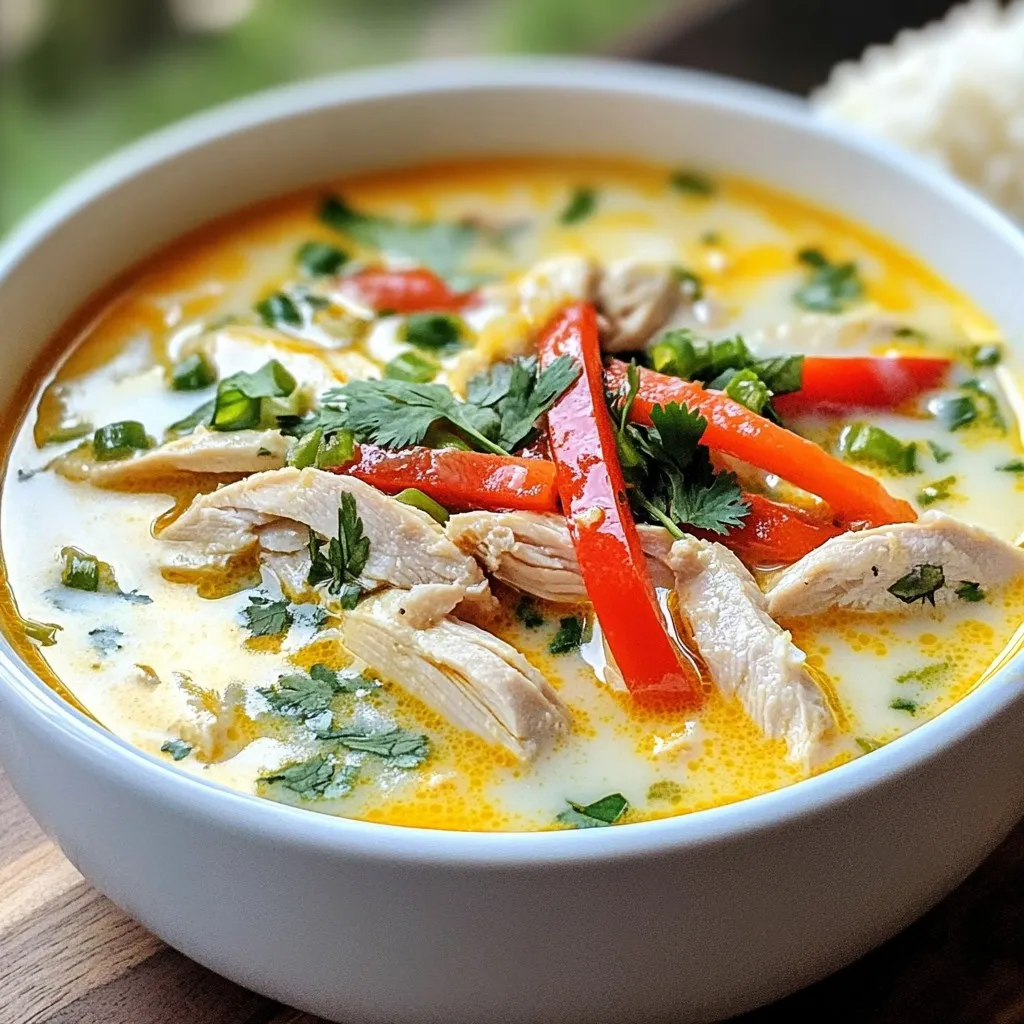 Thai Coconut Chicken Soup Einfaches und Schnelles Rezept