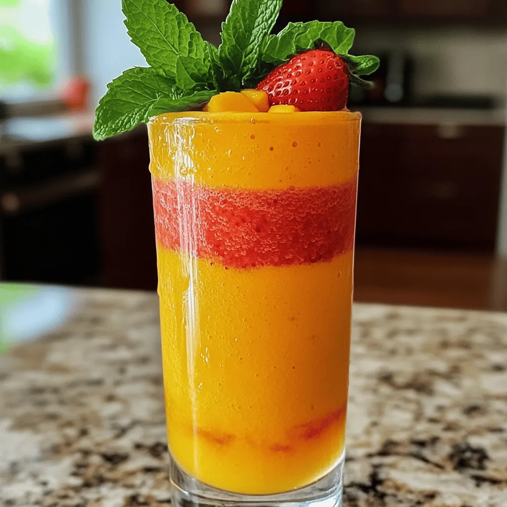 Mango Strawberry Smoothie Frisch und Gesund Genießen