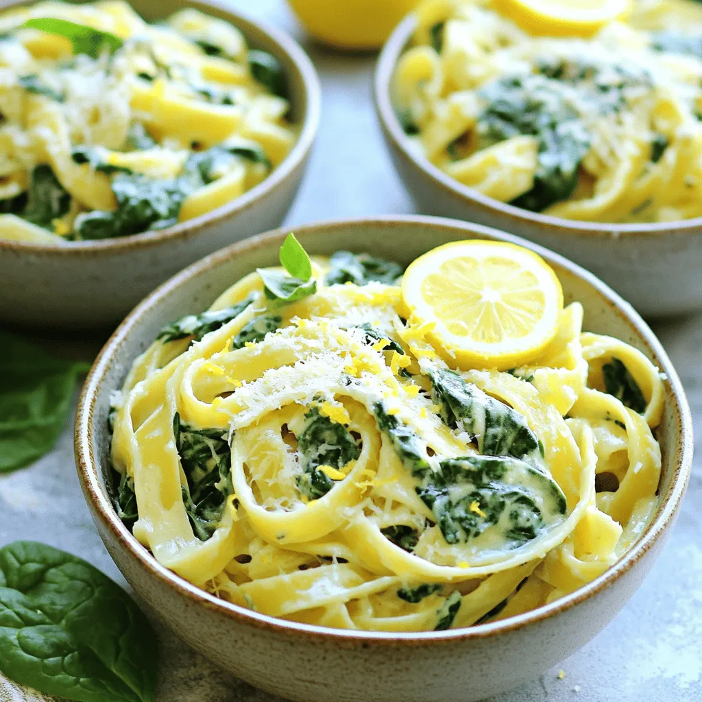 Cremige Zitronen-Spinat-Pasta Schnelle und leckere Mahlzeit