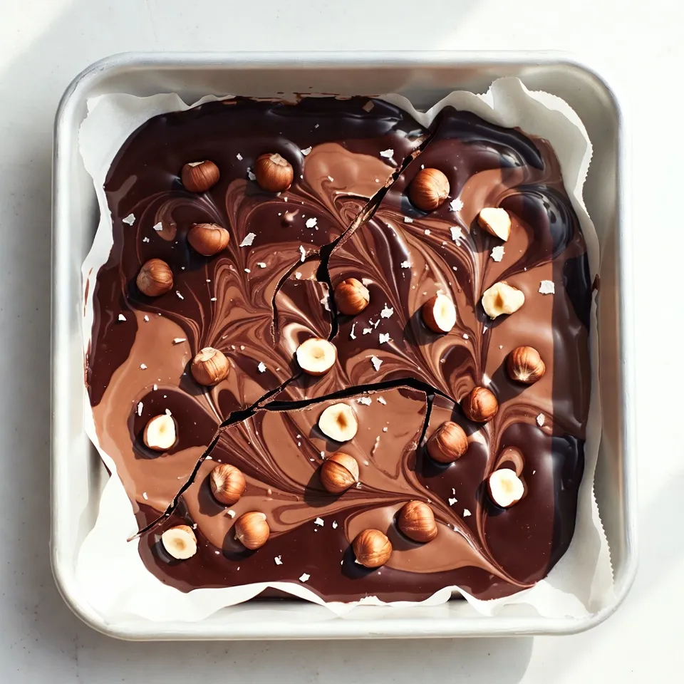 Schokoladen-Haselnuss-Bark Einfache und leckere Süßigkeit