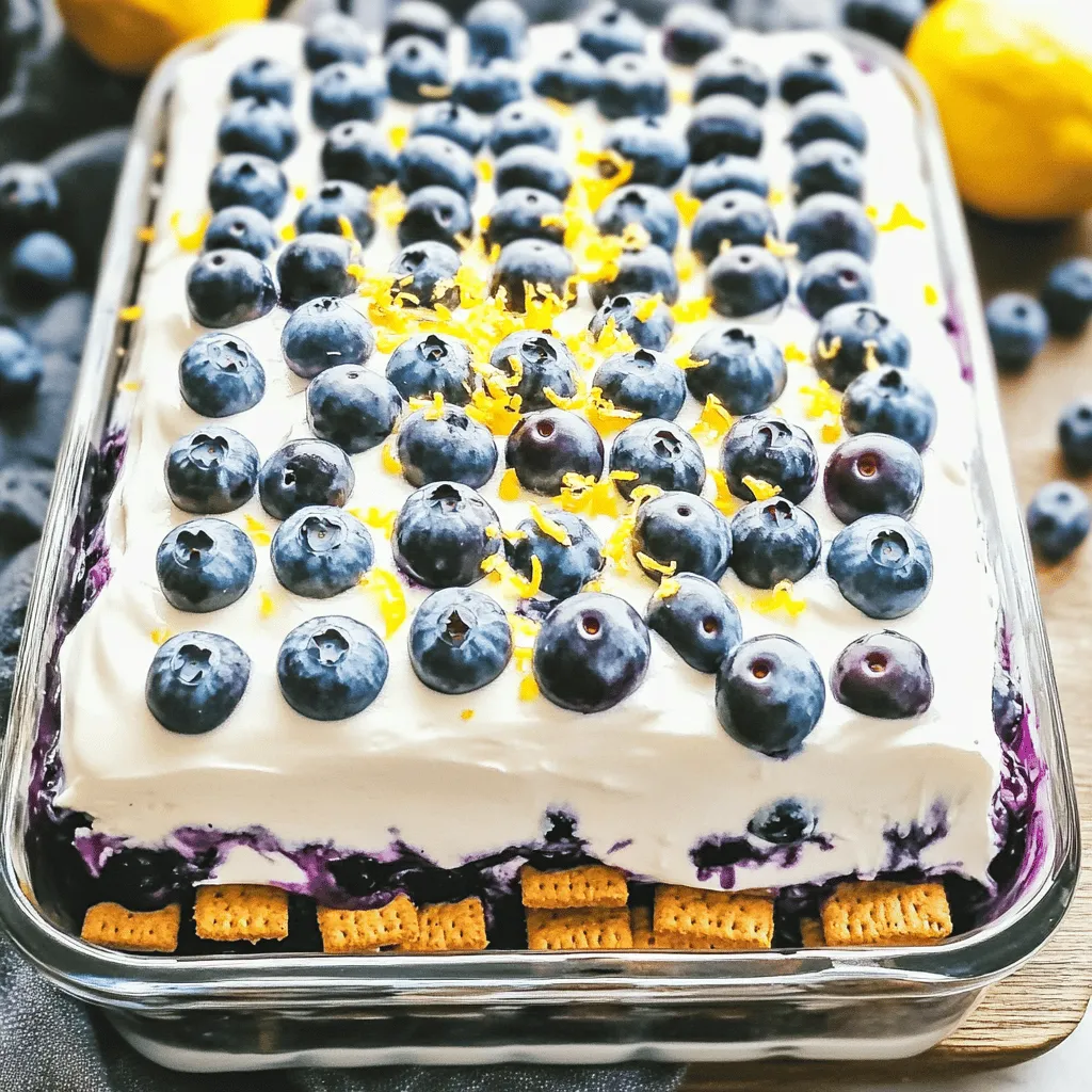 No-Bake Lemon Blueberry Icebox Cake Frisch und Lecker