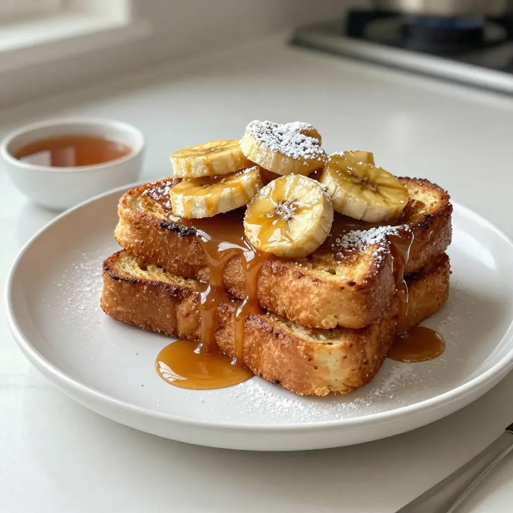 Karamellisierte Bananen French Toast Einfaches Rezept