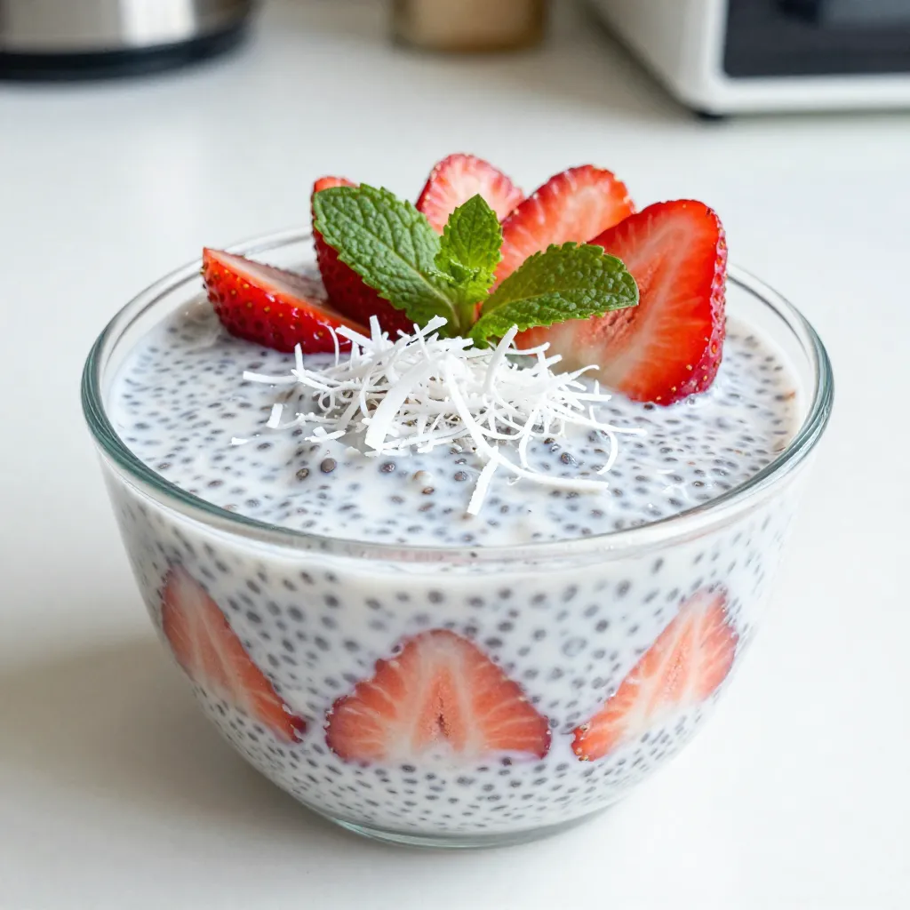Strawberry Coconut Chia Pudding Einfach und Lecker