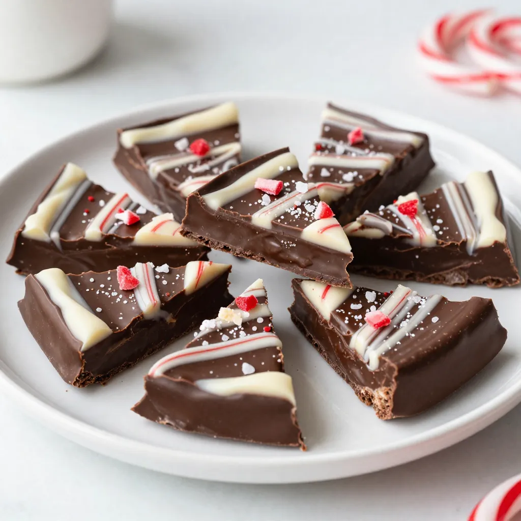 Schokoladen-Zuckerstangen-Bark einfach und lecker