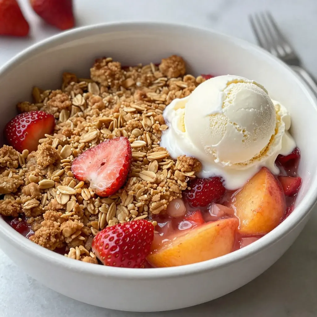 Erdbeer-Pfirsich-Crisp Einfaches und köstliches Dessert