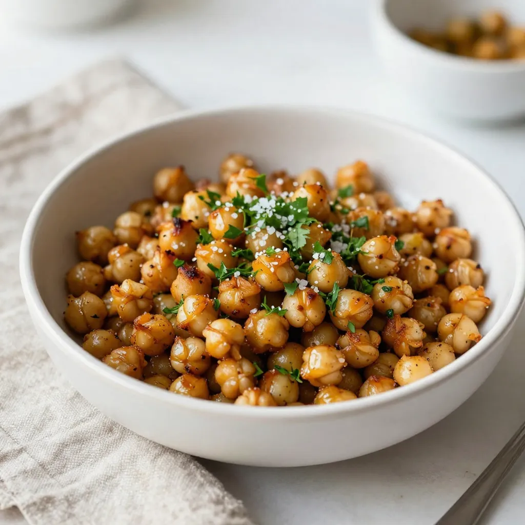 Garlic Herb Roasted Chickpeas Knuspriger Snack Genuss