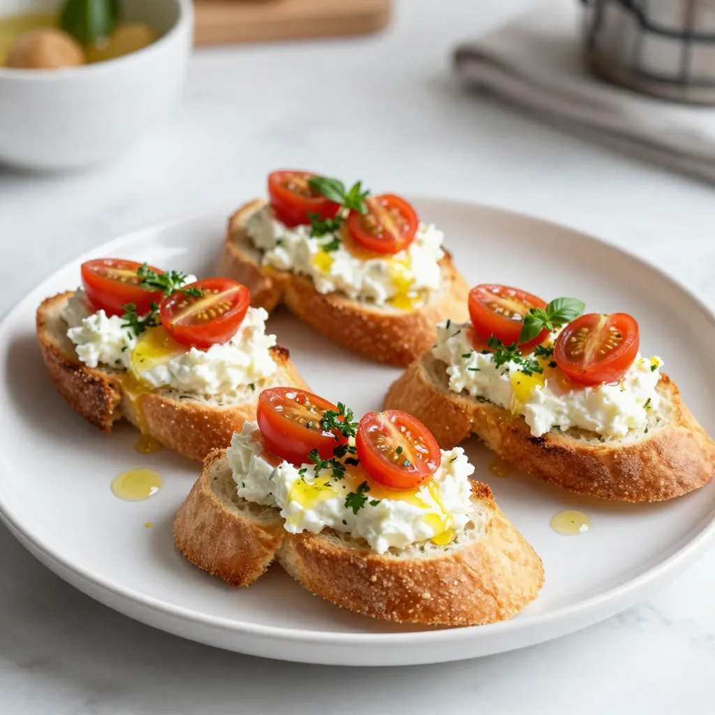 Lemon Herb Ricotta Crostini Einfache und frische Snacks