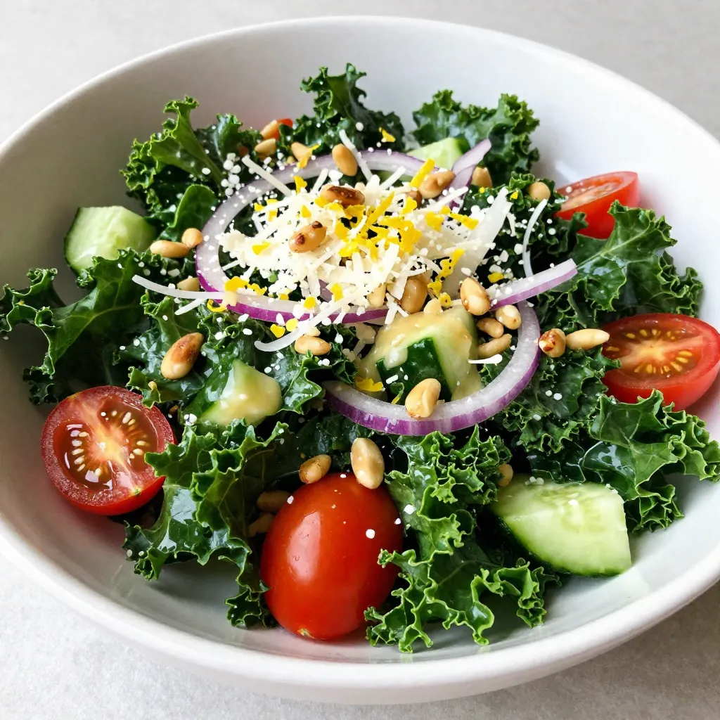 Lemon Parmesan Kale Salad gesunde Kraftquelle