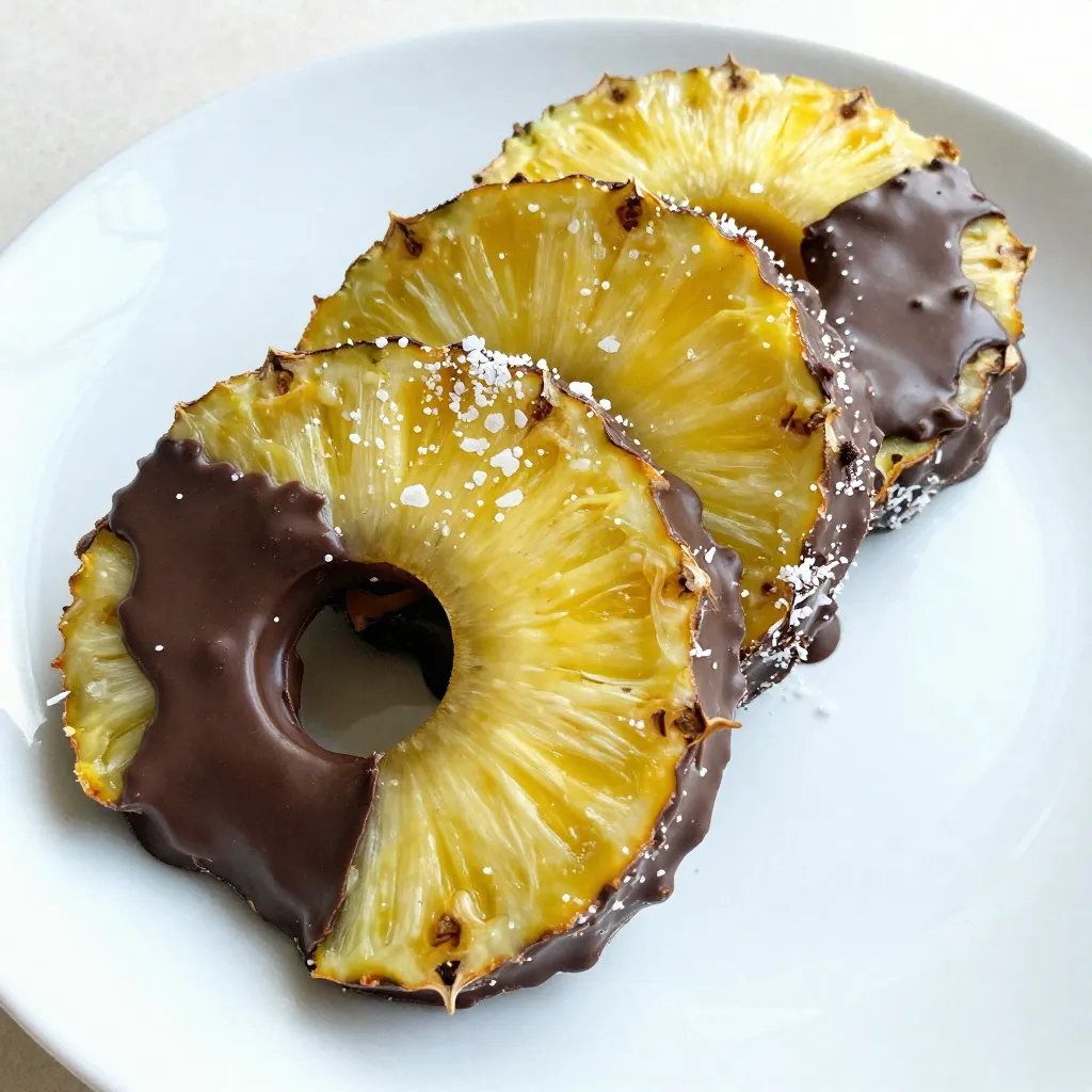 Schokoladenüberzogene Ananasringe köstlich genießen