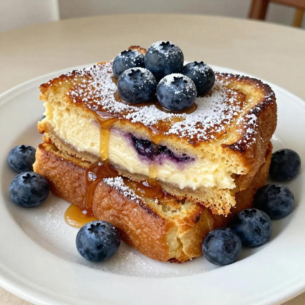 Blaubeer-Käsekuchen-Toast leckeres Frühstücksrezept