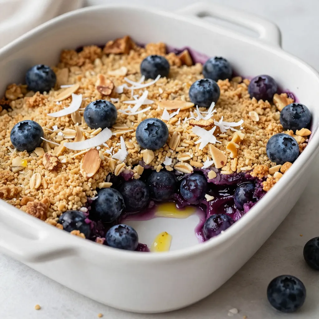 Blaubeer Kokos Crumble Einfaches und Leckeres Rezept