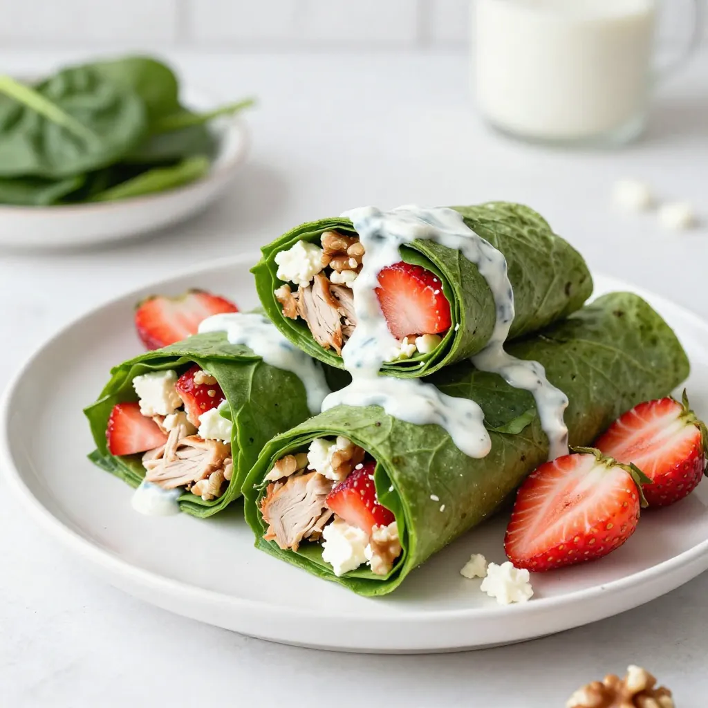 Strawberry Spinach Chicken Wraps für frische Genüsse