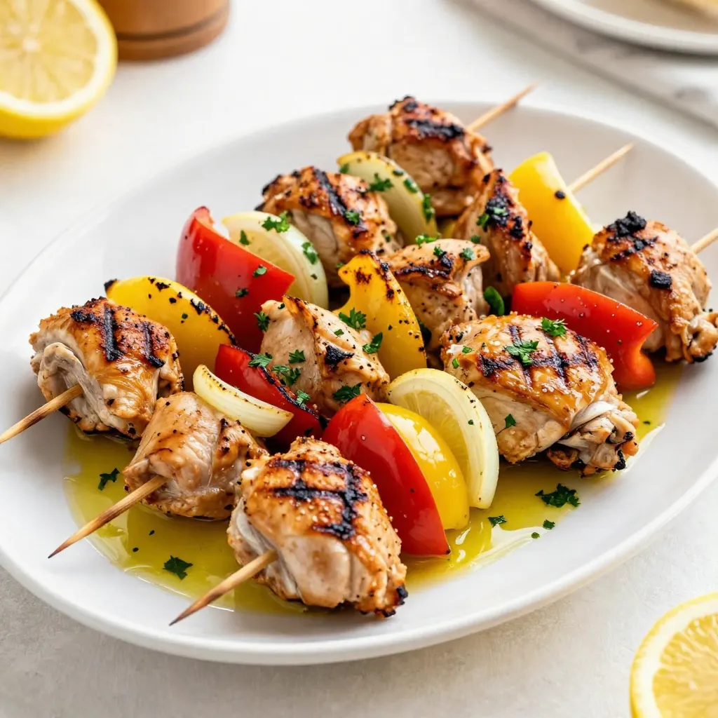 Griechische Zitronen-Hähnchen-Spieße Einfach zubereiten