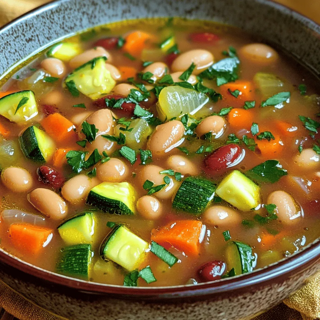Die Savory Mediterranean Bean Soup Delight ist voller Geschmack und Nährstoffe. Hier sind die Hauptzutaten, die du brauchst.