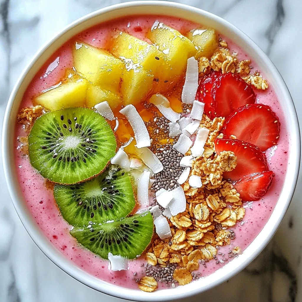 Strawberry Kiwi Smoothie Bowl Gesund und Frisch Genießen