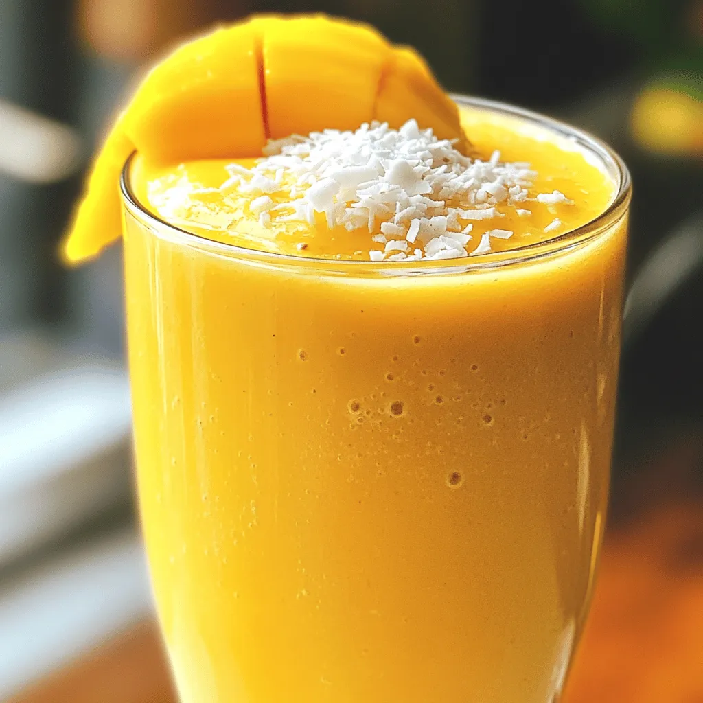 Mango Coconut Protein Shake Gesunder Energiekick