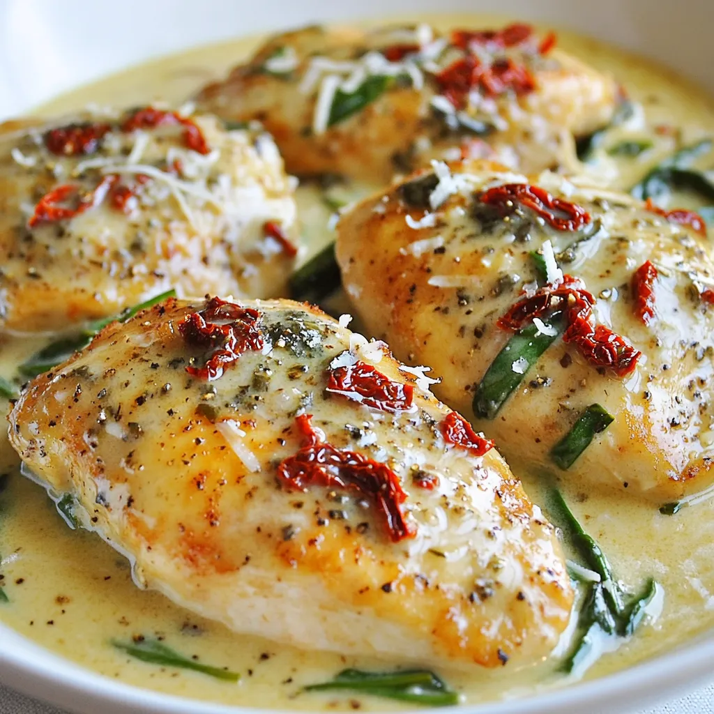 Cremiges Hähnchen mit getrockneten Tomaten einfach zubereiten