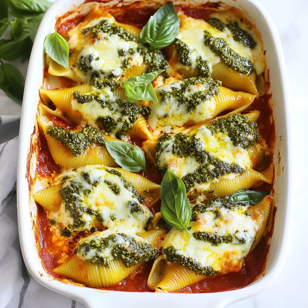 Köstliche Pesto Ricotta Stuffed Shells Einfaches Rezept