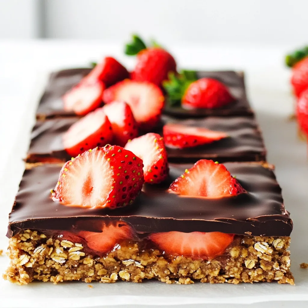 No-Bake Chocolate Covered Strawberry Bars Rezept