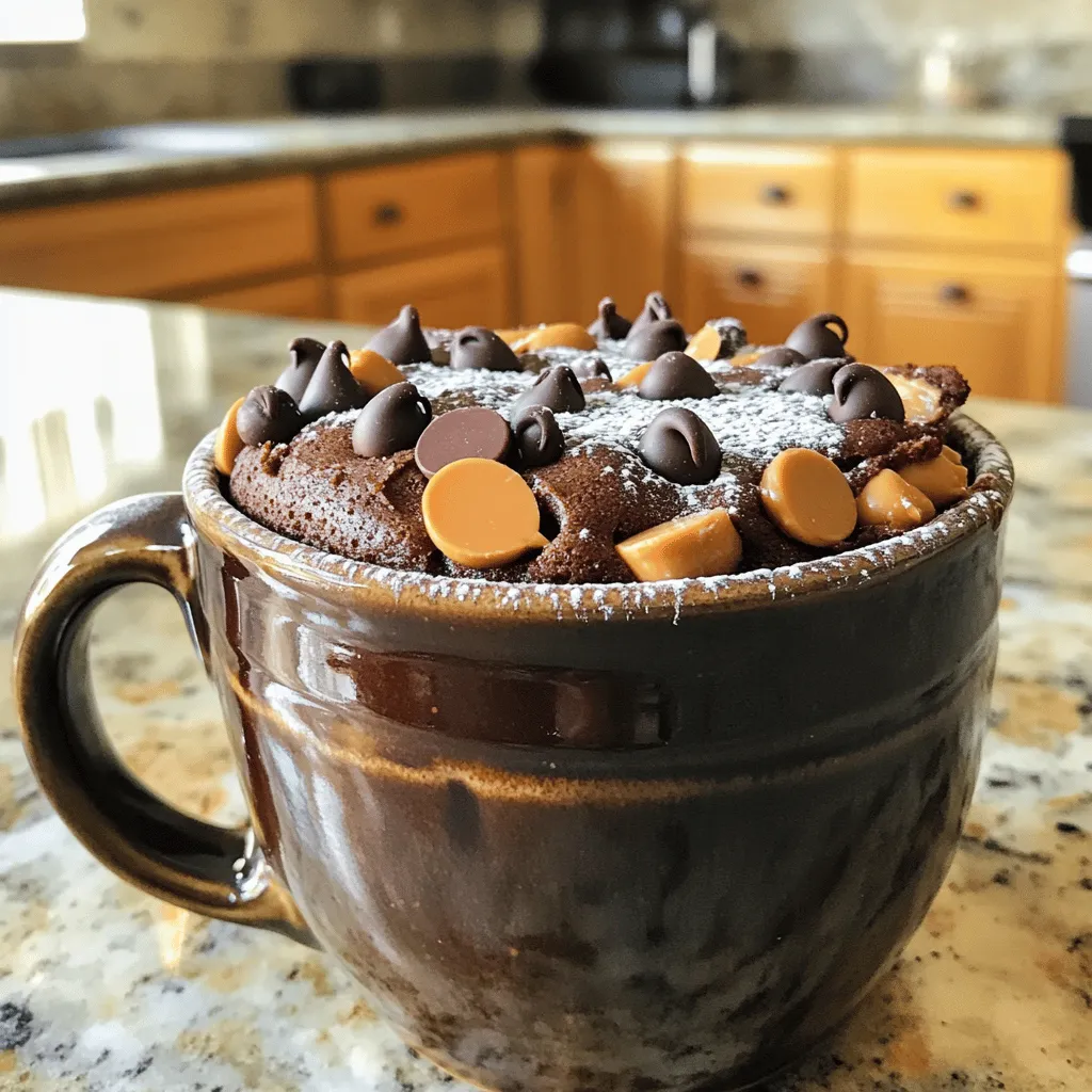 Schokoladen-Erdnussbutter Tassenkuchen Einfaches Rezept