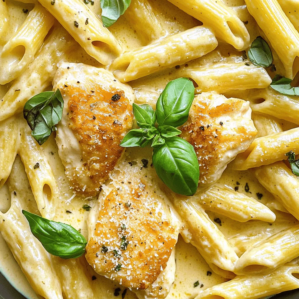 Cremiges Parmesan-Hühnchen mit Penne Einfaches Rezept
