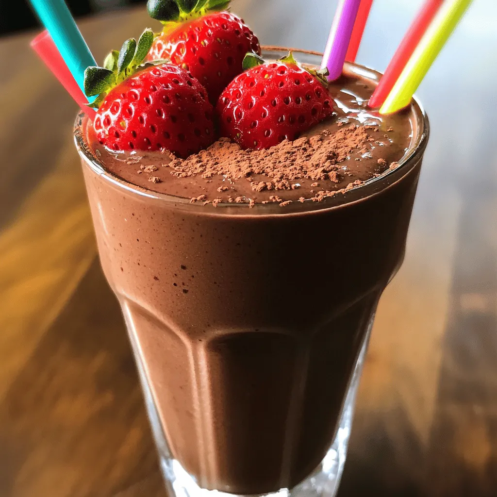 Schokoladen-Erdbeer-Smoothie Einfach und Lecker