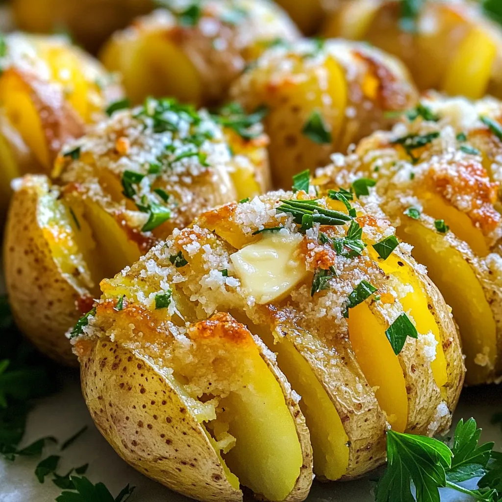 Knoblauchbutter Parmesan Akkordeon Kartoffeln Lecker