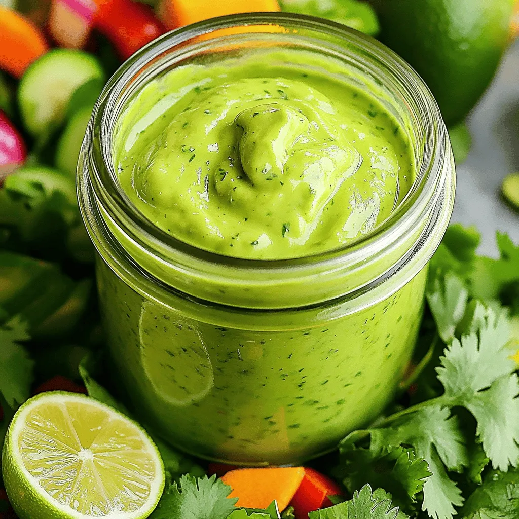 Avocado Cilantro Lime Dressing Frisch und Einfach