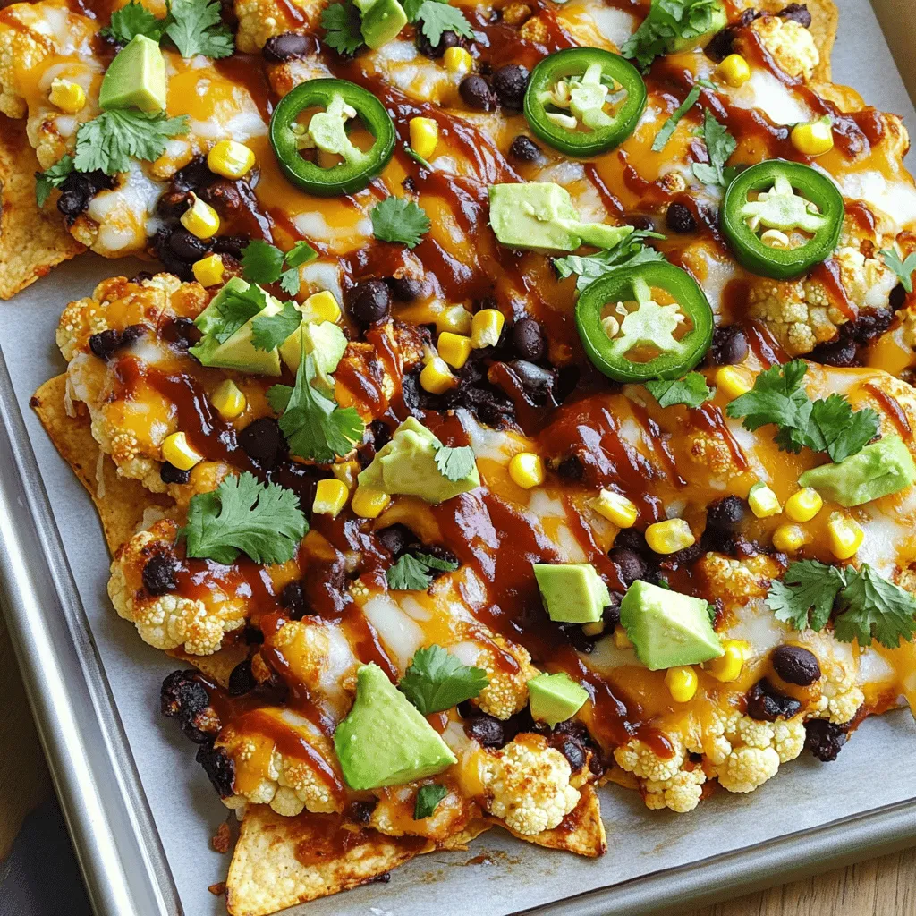 Einfaches Sheet-Pan BBQ Cauliflower Nachos Rezept