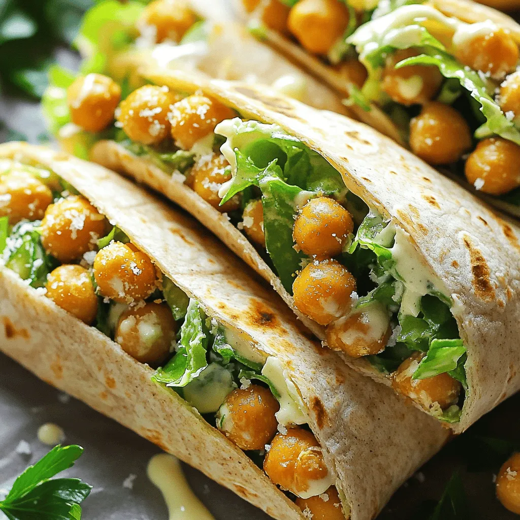 Crispy Chickpea Caesar Wraps Snack für jeden Tag