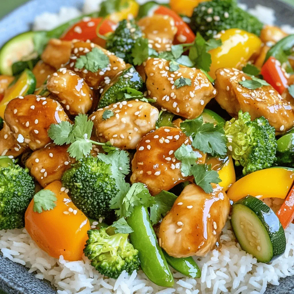 Honig-Knoblauch-Hühnchen und Gemüse lecker zubereiten