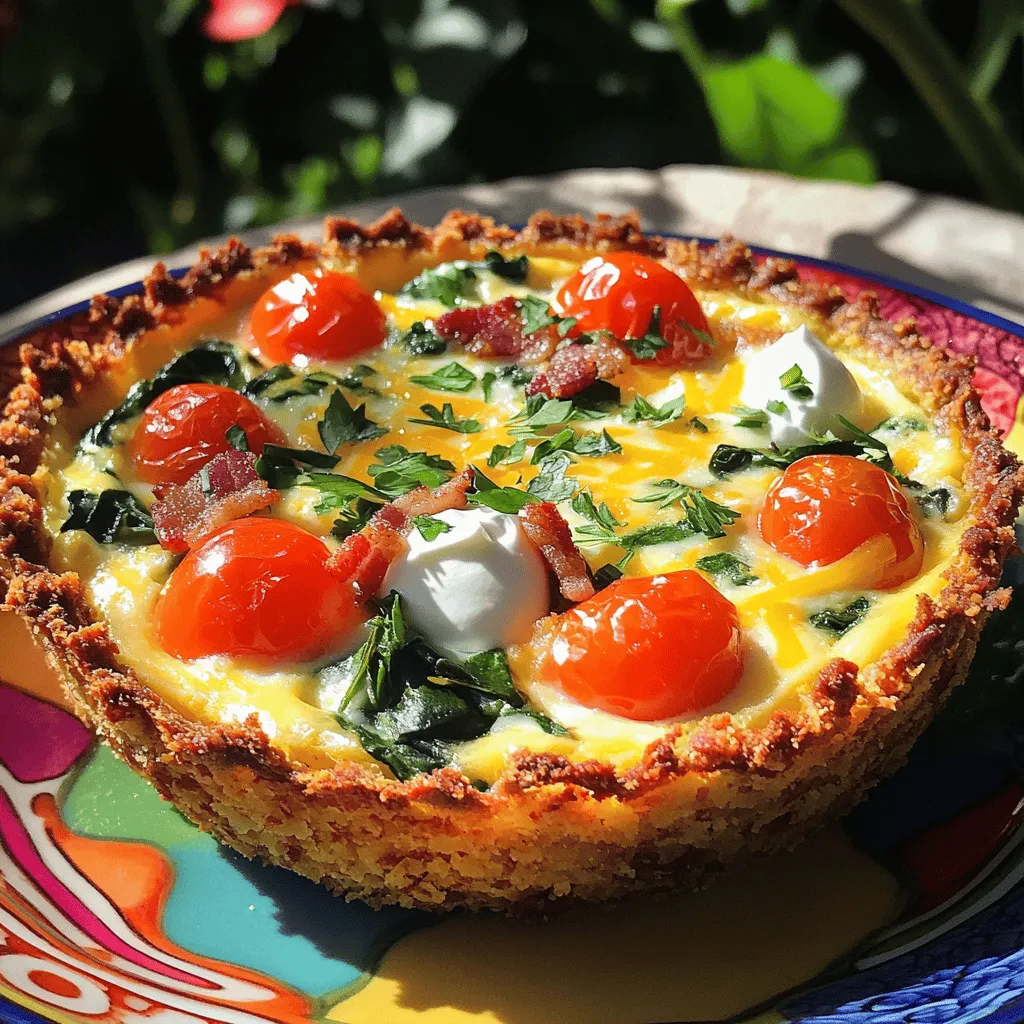 Spring Hash Brown Crust Quiche Frisch und Lecker