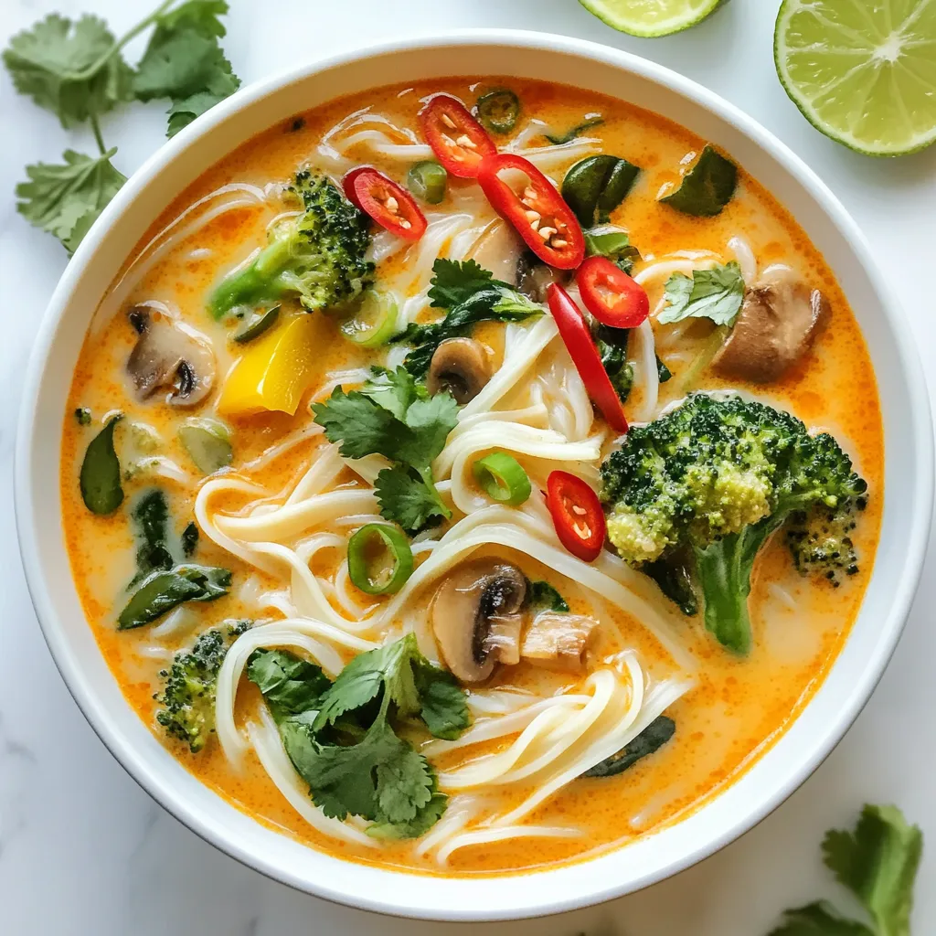 Spicy Thai Coconut Noodle Soup köstlicher Genuss