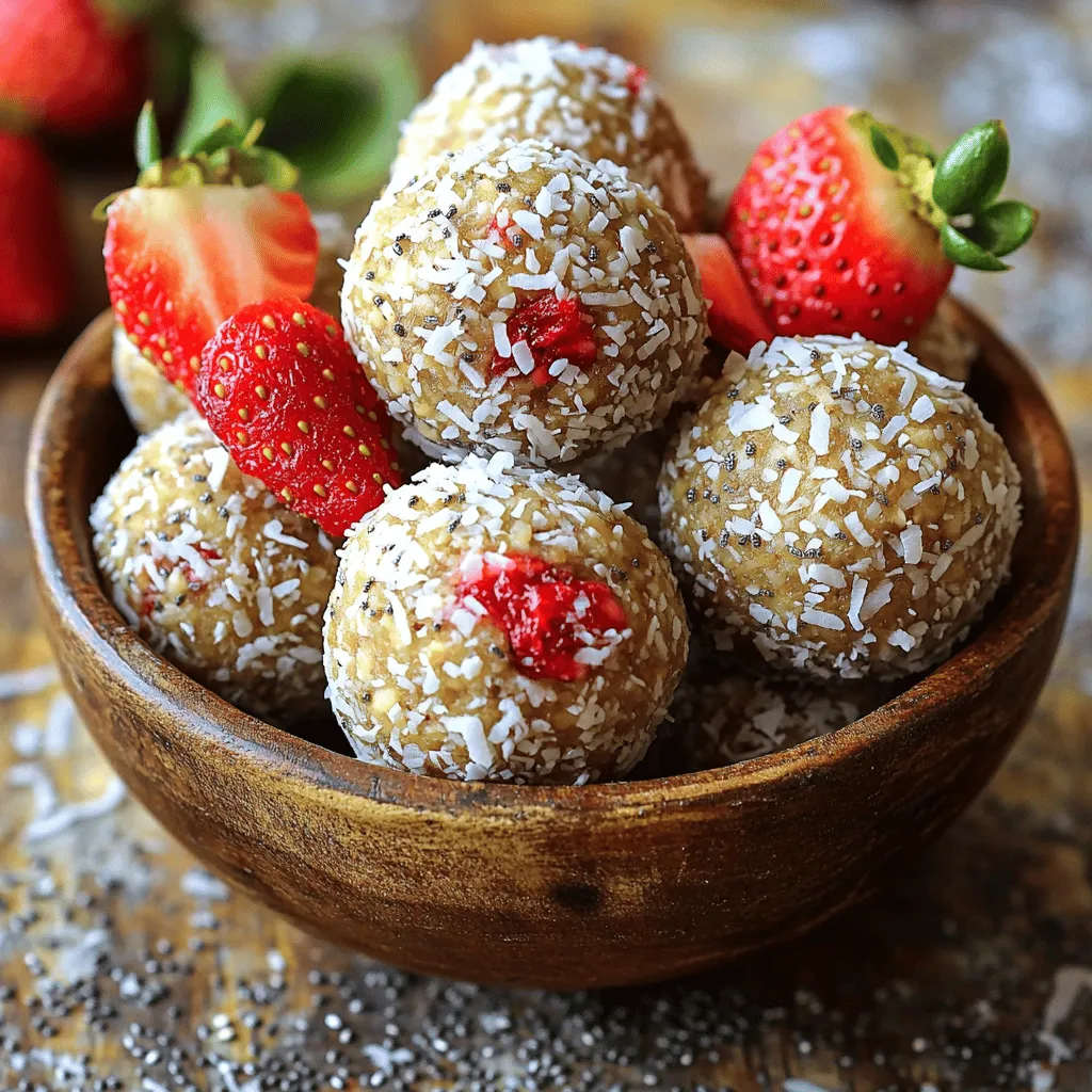 Strawberry Coconut Energy Balls Starker Snack Genuss