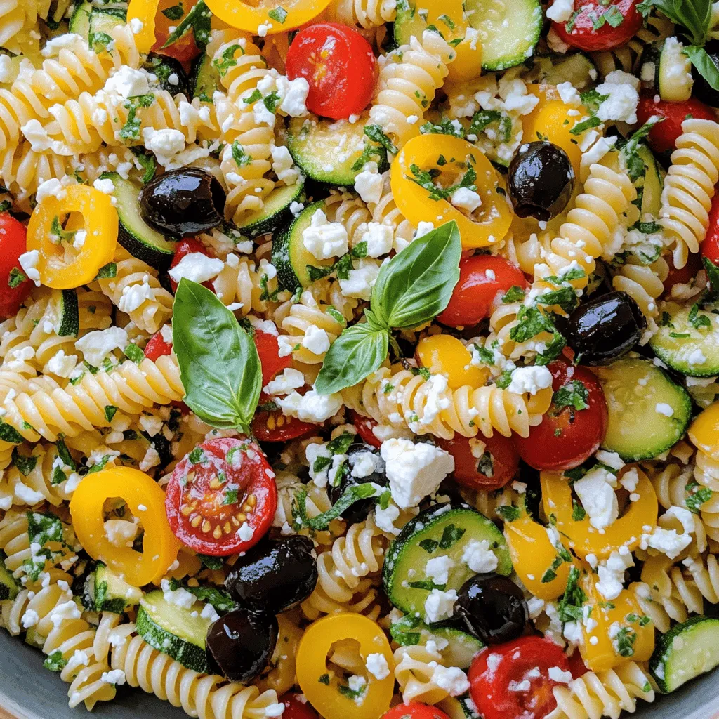 Mediterraner Nudelsalat mit frischem Gemüse genießen