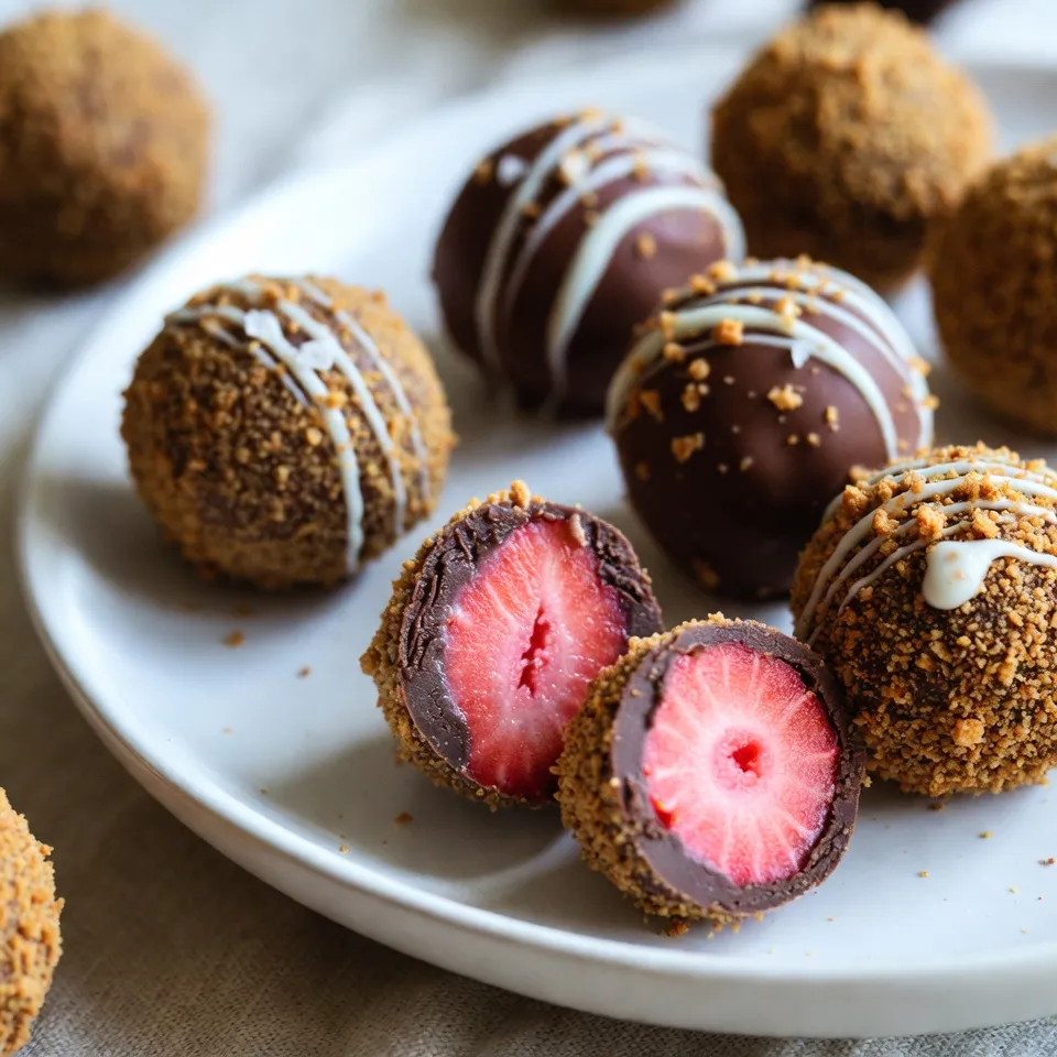 Schokoladenüberzogene Erdbeertrüffel Einfaches Rezept