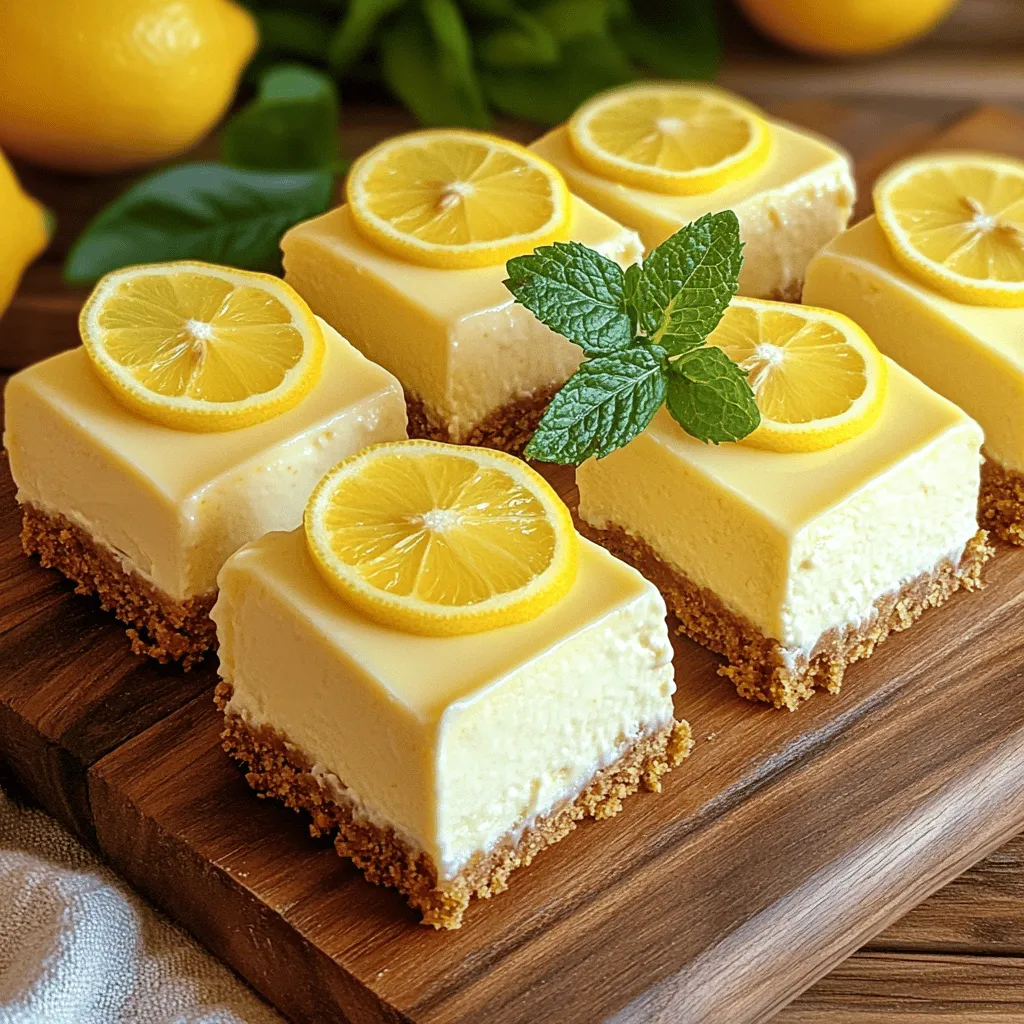 Diese frischen Zitronen-Käsekuchen-Quadrate bestehen aus einfachen, aber leckeren Zutaten. Hier sind die Hauptzutaten, die du für das Rezept benötigst: