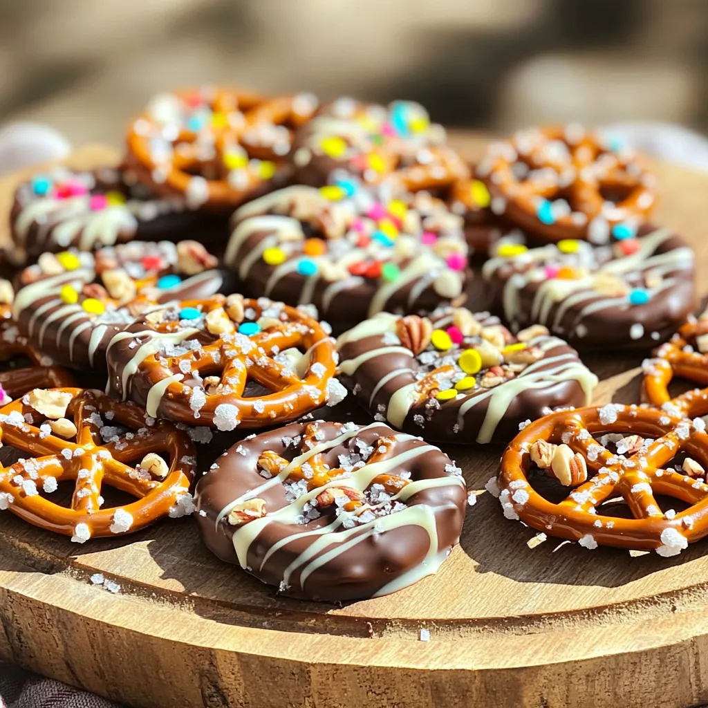 Schokoladenüberzogene Brezelrinde Einfache Köstlichkeit