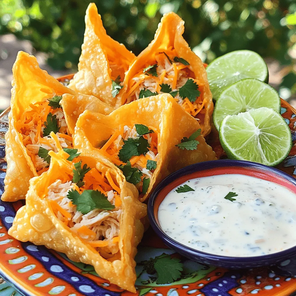 Für die köstlichen Hähnchen Wonton Tacos brauchst du einige einfache Hauptzutaten: - 1 Packung Wonton-Teigblätter (ca. 20 Stück) - 300g Hähnchenbrust, gekocht und zerkleinert - 1 Tasse geriebener Cheddar-Käse - 1 Tasse Chinakohl, fein gehackt - 1/2 Tasse Karotten, geraspelt - 1/4 Tasse Frischkäse, weich
