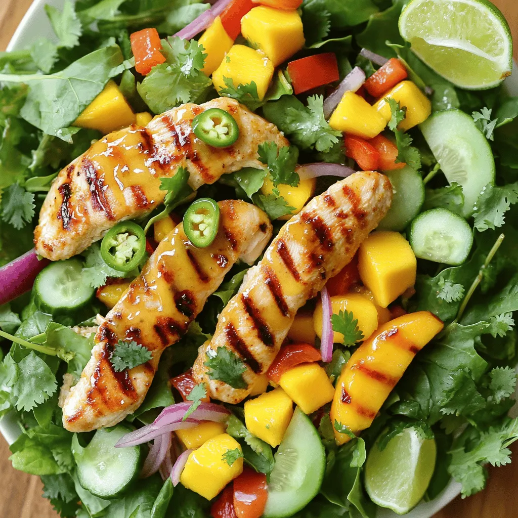 Spicy Mango Chicken Salad Frisch und Gesund Genießen