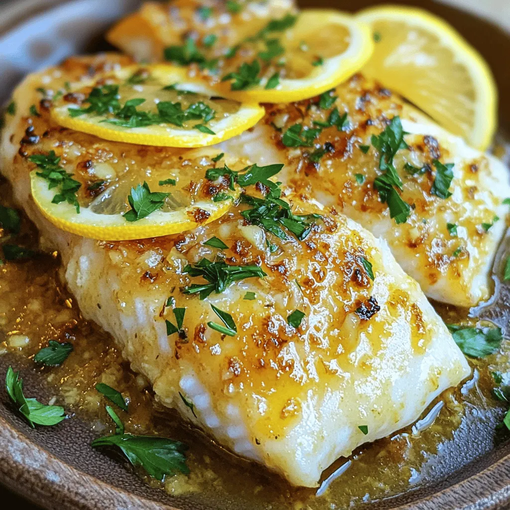 Knoblauchbutter-Zitronen-Kabeljau Einfaches Rezept