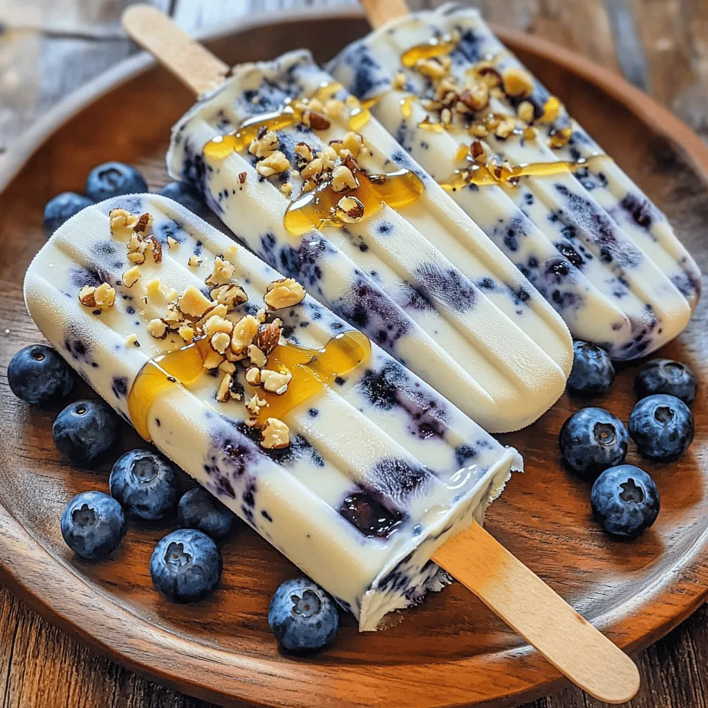 Griechischer Joghurt Blaubeeren Popsicles Lecker Rezept